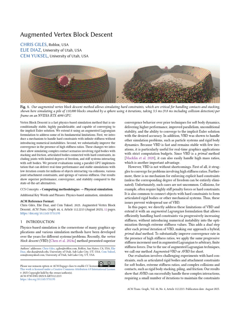 Augmented Vbd Siggraph25 | PDF | Matrix (Mathematics) | Physics