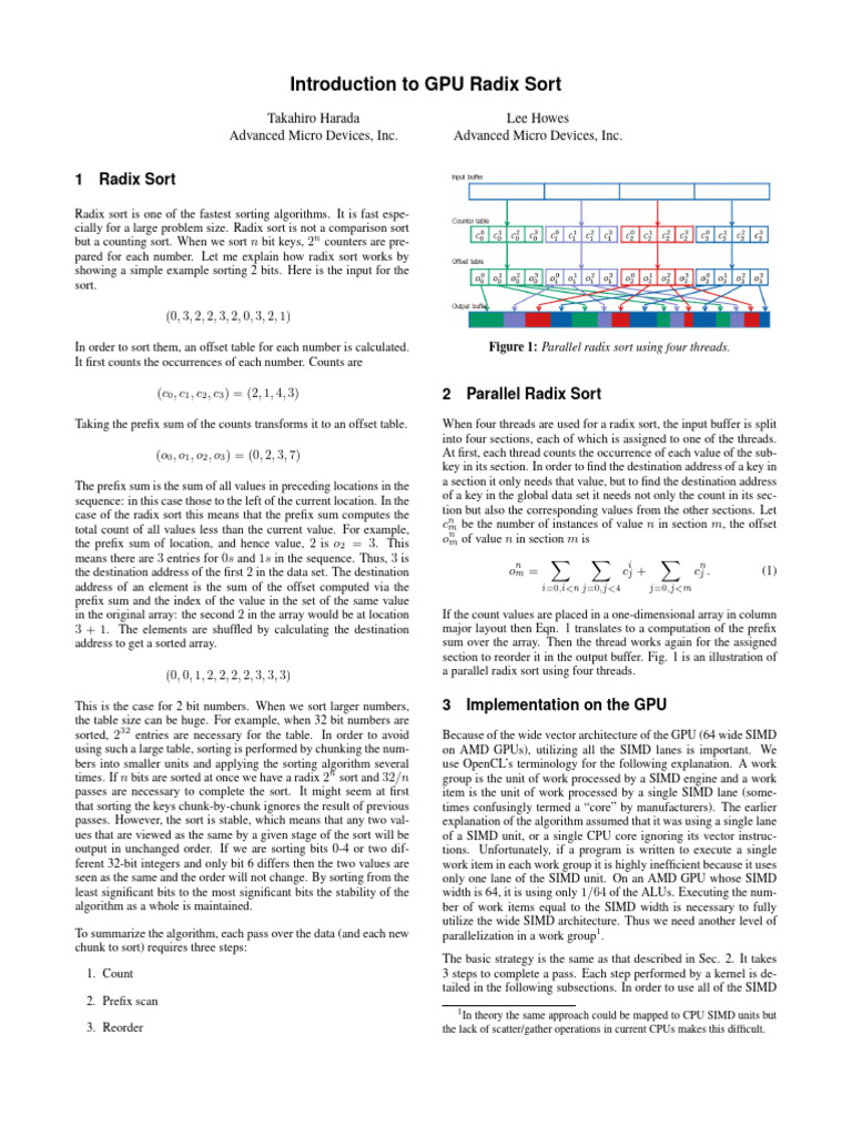 GPU Parallel Radix Sort Explained | PDF | Computing | Computer Programming