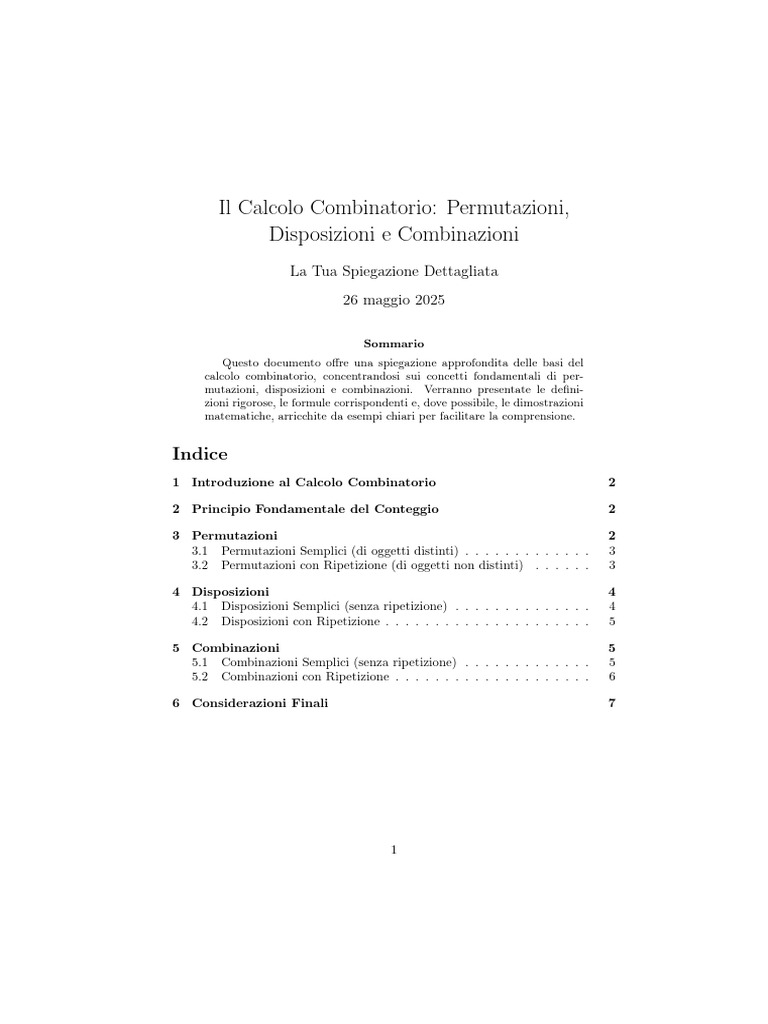 Calcolo Combinatorio | PDF