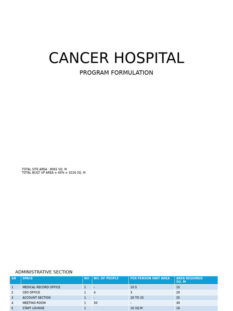 Cancer Hospital Design and Space Planning | PDF | Medical Imaging ...