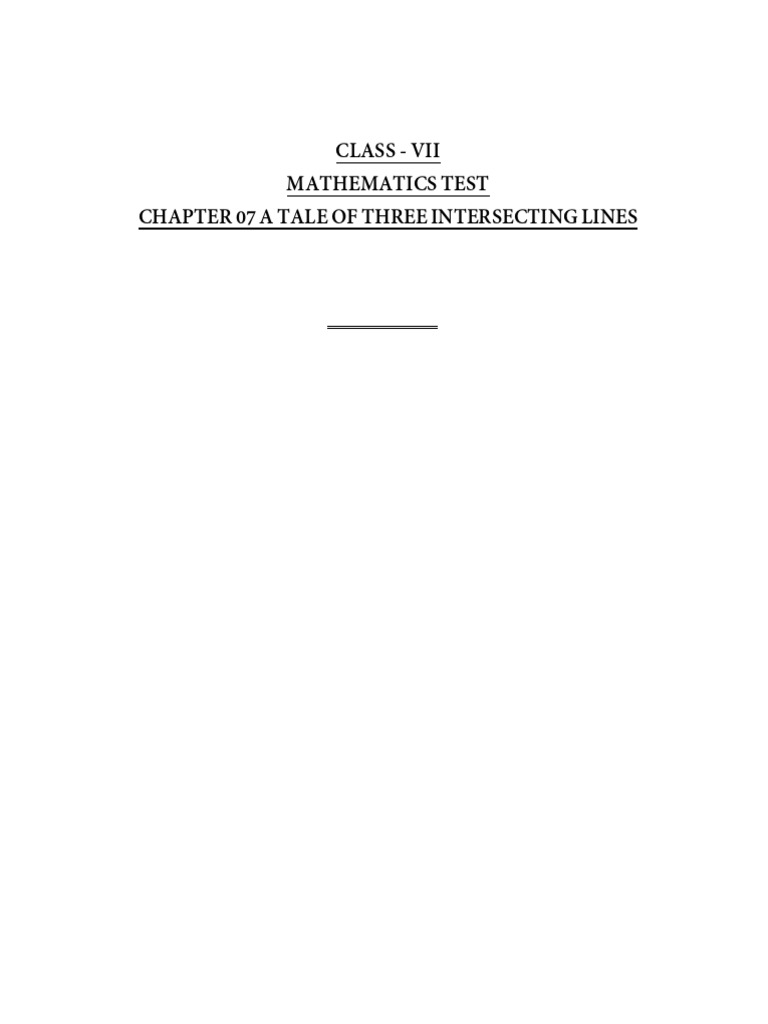 Class 7 Mathematics: Triangle Concepts Test | PDF | Triangle ...