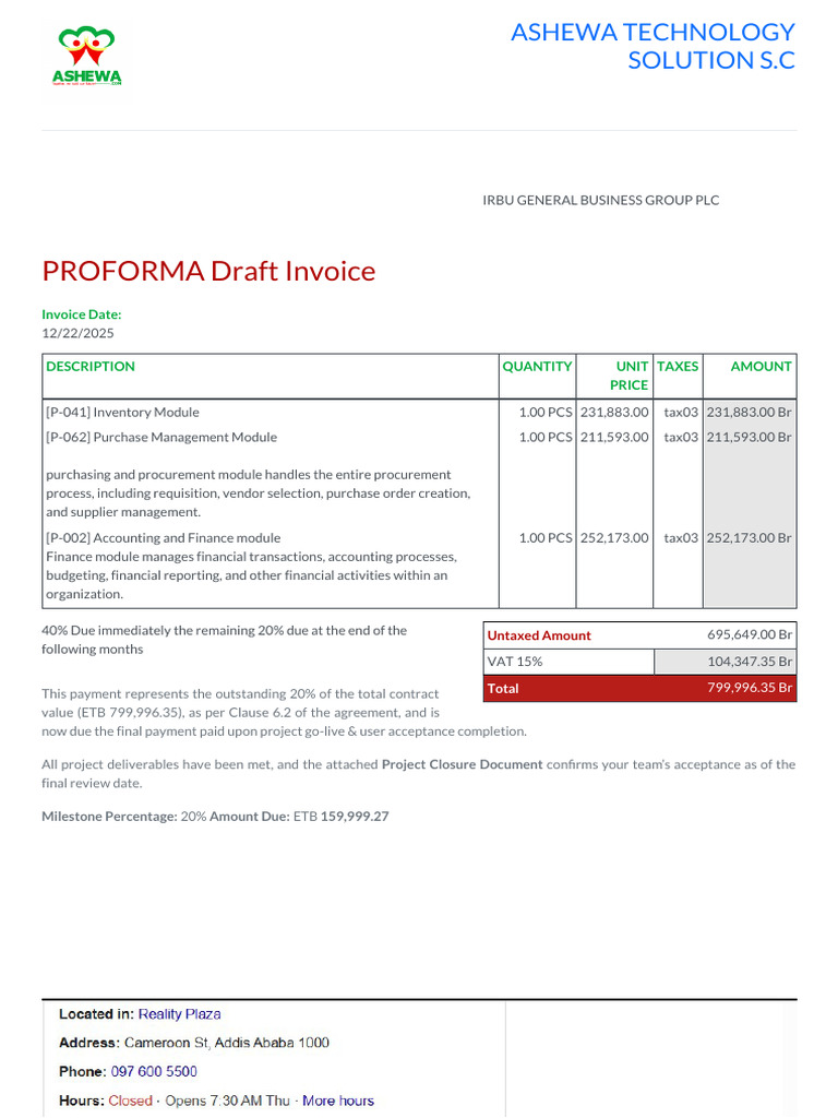 Draft Invoice 44 2 | PDF