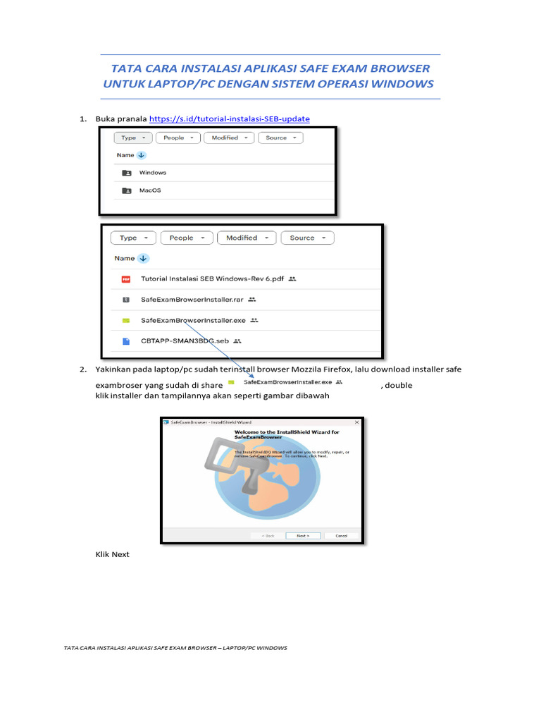 Instalasi Safe Exam Browser di Windows | PDF