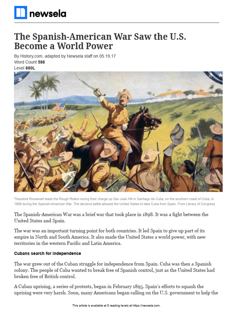 Lib History Spanish American War 30715 Article and Quiz | PDF | Cuba ...