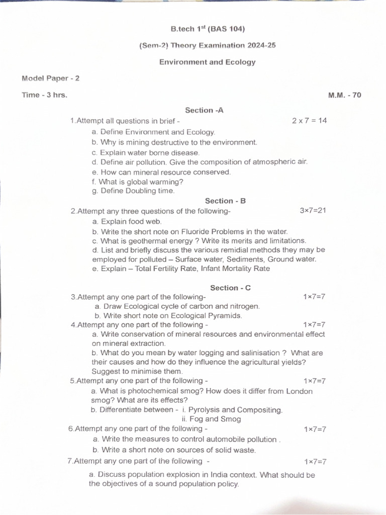 Model Paper 2 | PDF