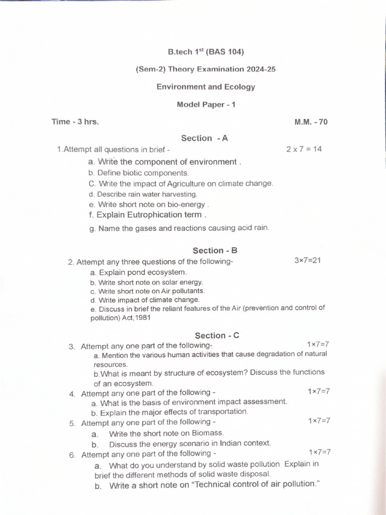 Model Paper 1 | PDF