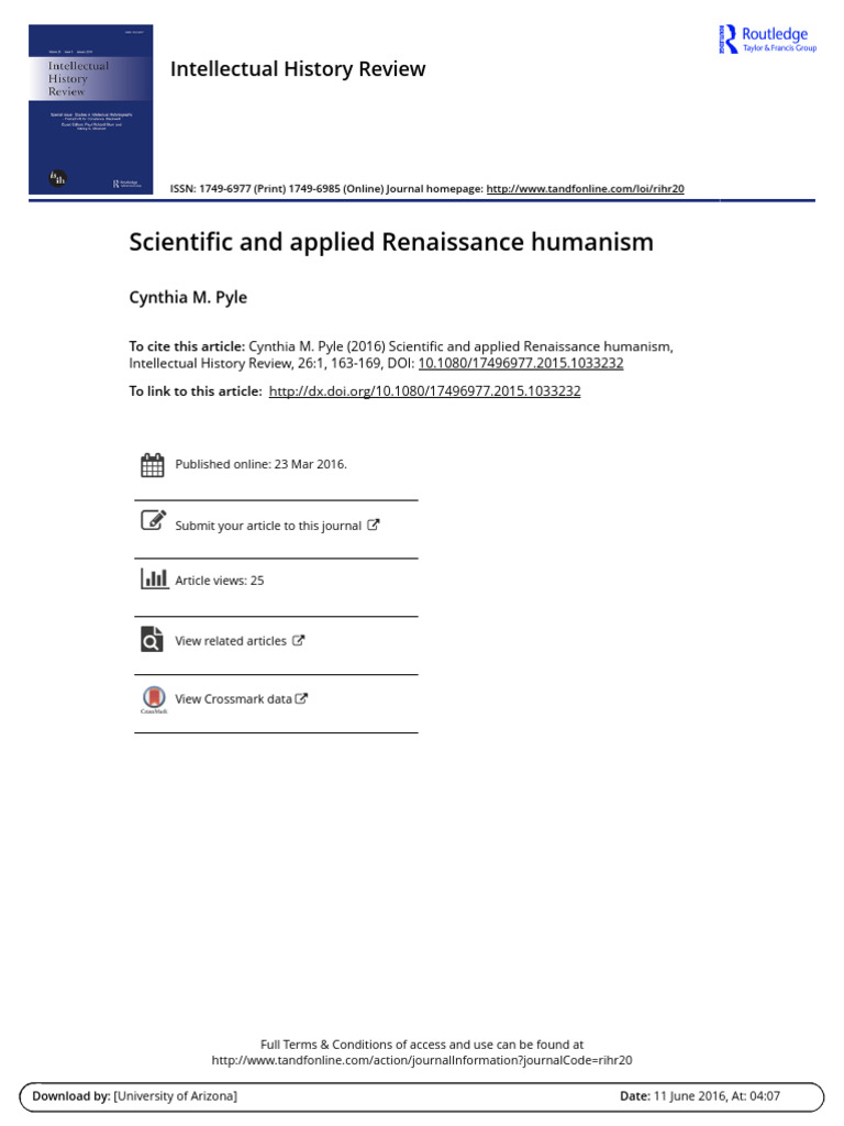 Renaissance Humanism and Scientific Inquiry | PDF | Science | Niccolò ...