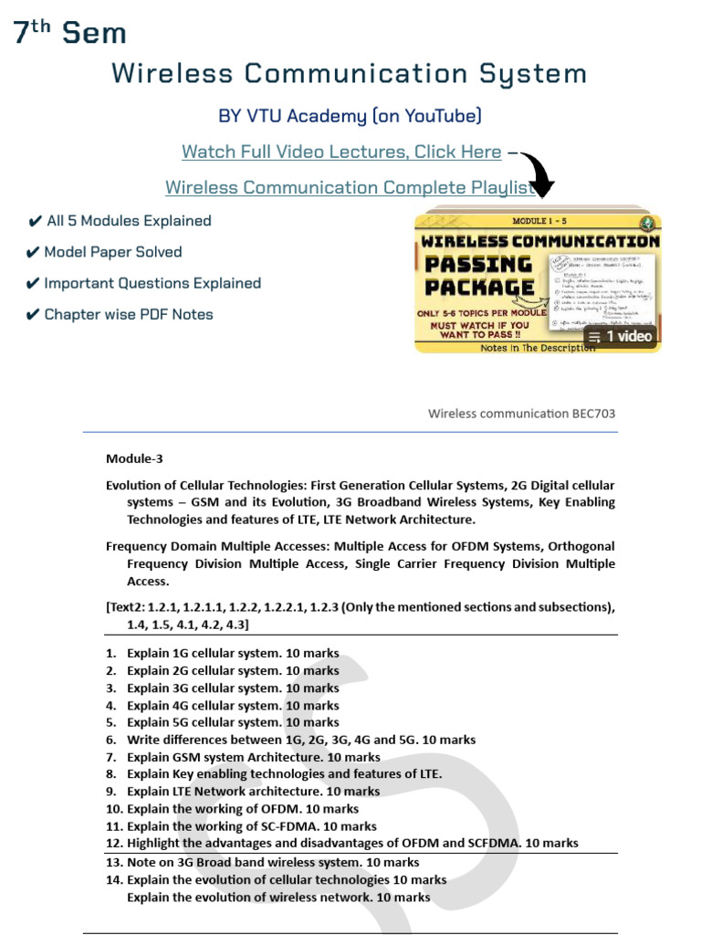 Wireless Communication Systems Overview | PDF | 4 G | 3 G