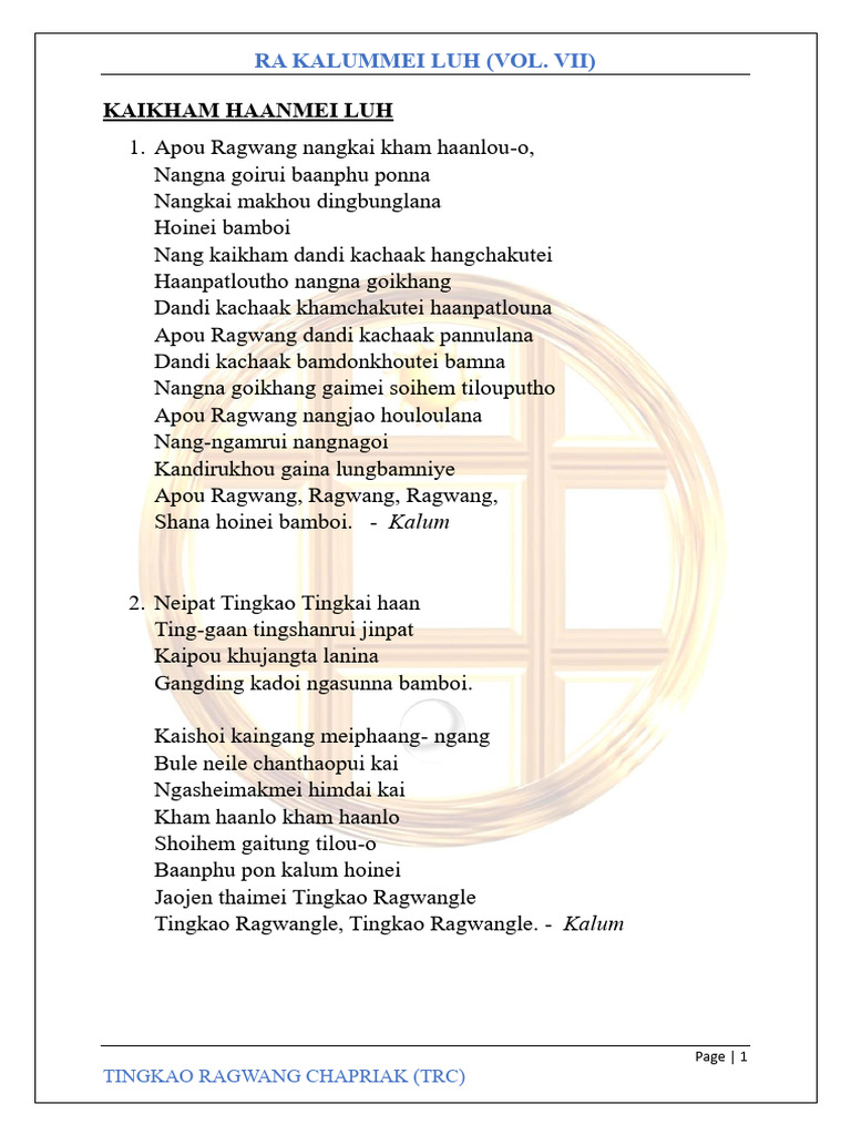 Tingkao Ragwang Poetry Collection | PDF | Religious Cosmologies ...