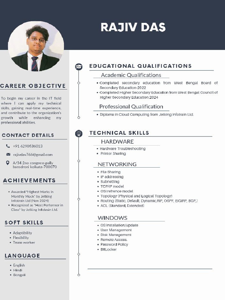 CV Rajiv Das | PDF