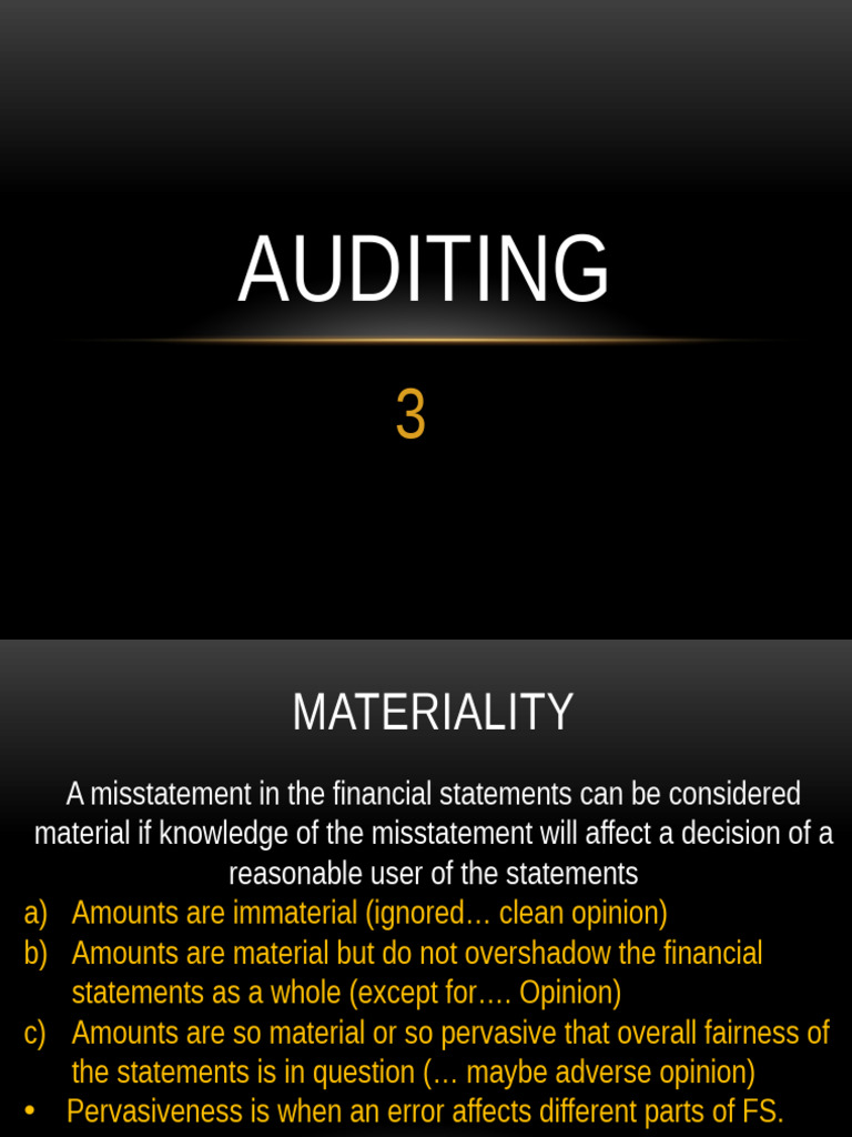 Understanding Materiality in Auditing | PDF | Audit | Financial Audit