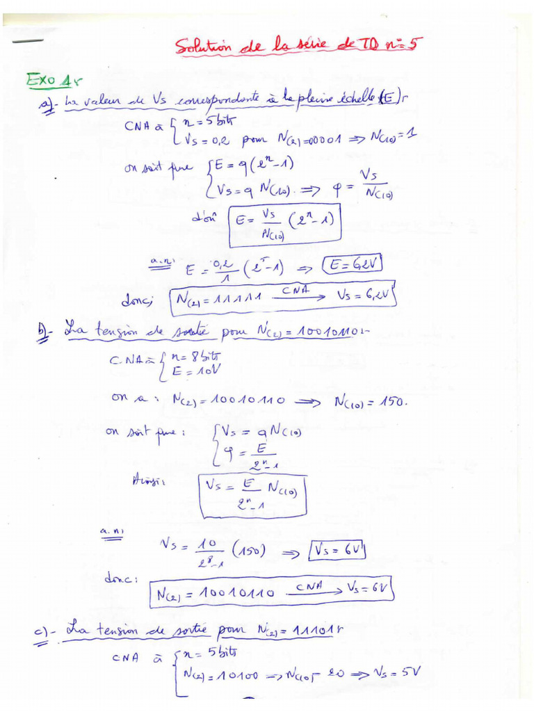 Solution série TD N°5 | PDF
