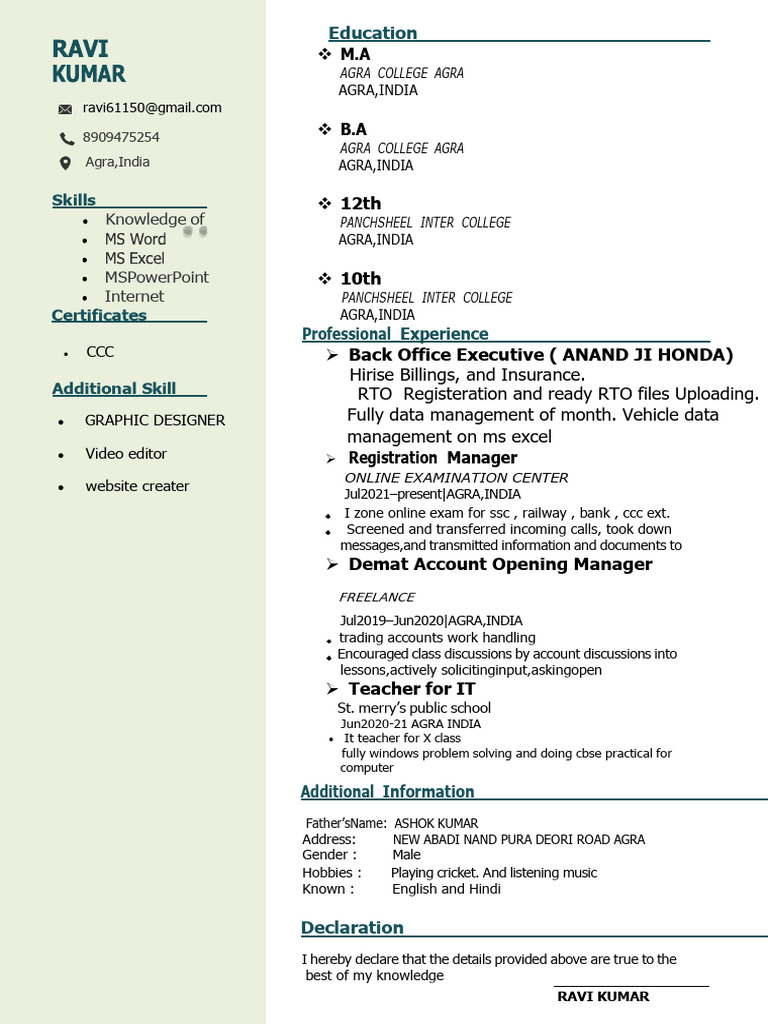 ravi new resume 111 (1) | PDF