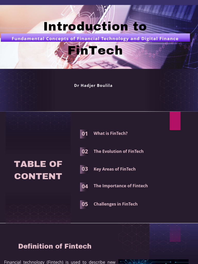 Introduction to FinTech Concepts | PDF | Finance & Money Management ...