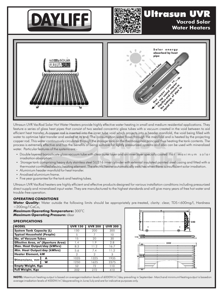 Ultrasun Uvr Vacrod Solar Water Heaters (1) | PDF | Water Heating ...