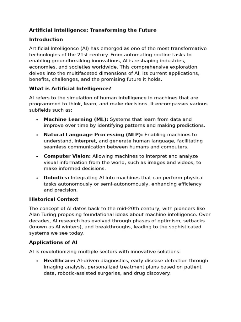 AI's Impact on Future Industries | PDF | Artificial Intelligence ...