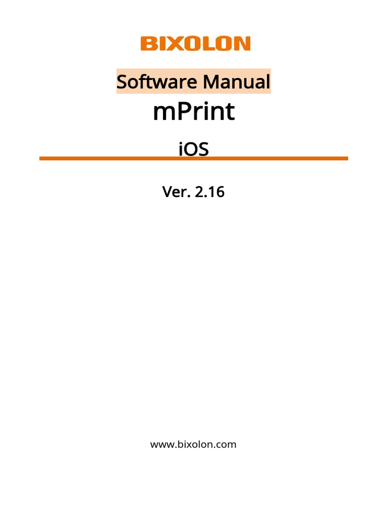 Manual IOS MPrint ENG V2.16 | PDF | Ios | Printer (Computing)