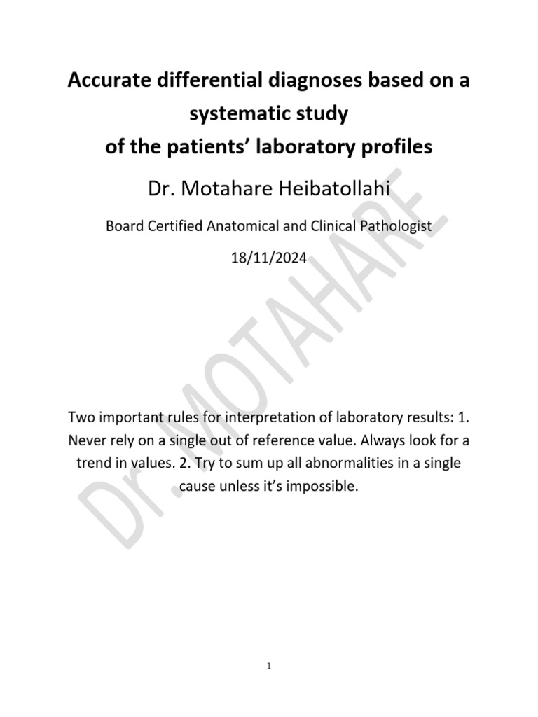 Differential Diagnoses in Lab Results | PDF | Anemia | Hematology