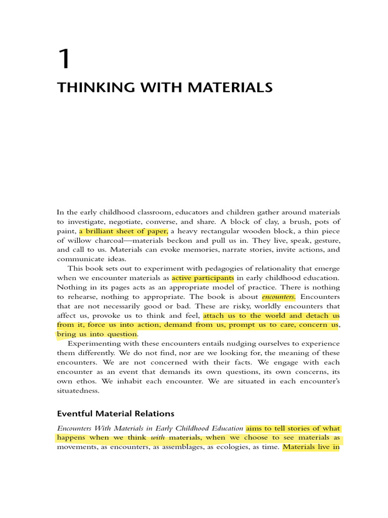 Engaging Materials in Early Childhood Education | PDF | Idea | Thought