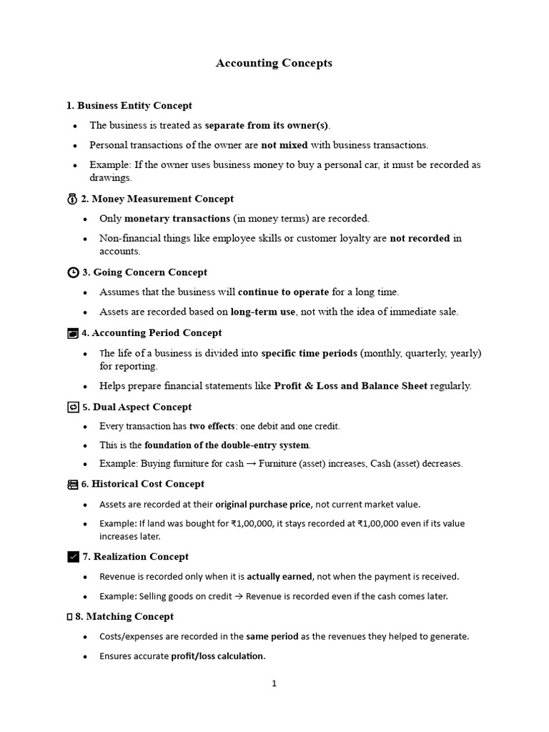 Key Accounting Concepts Explained | PDF | Expense | Debits And Credits