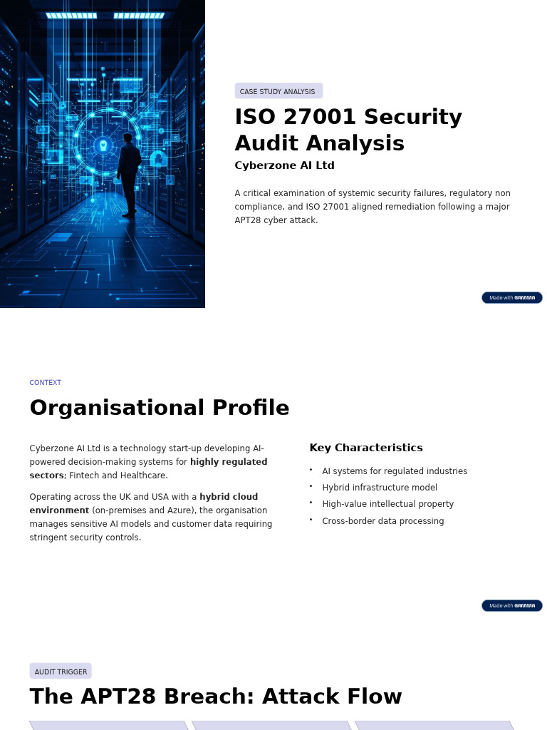 ISO 27001 Audit: Cyberzone AI Case Study | PDF | Security | Computer ...