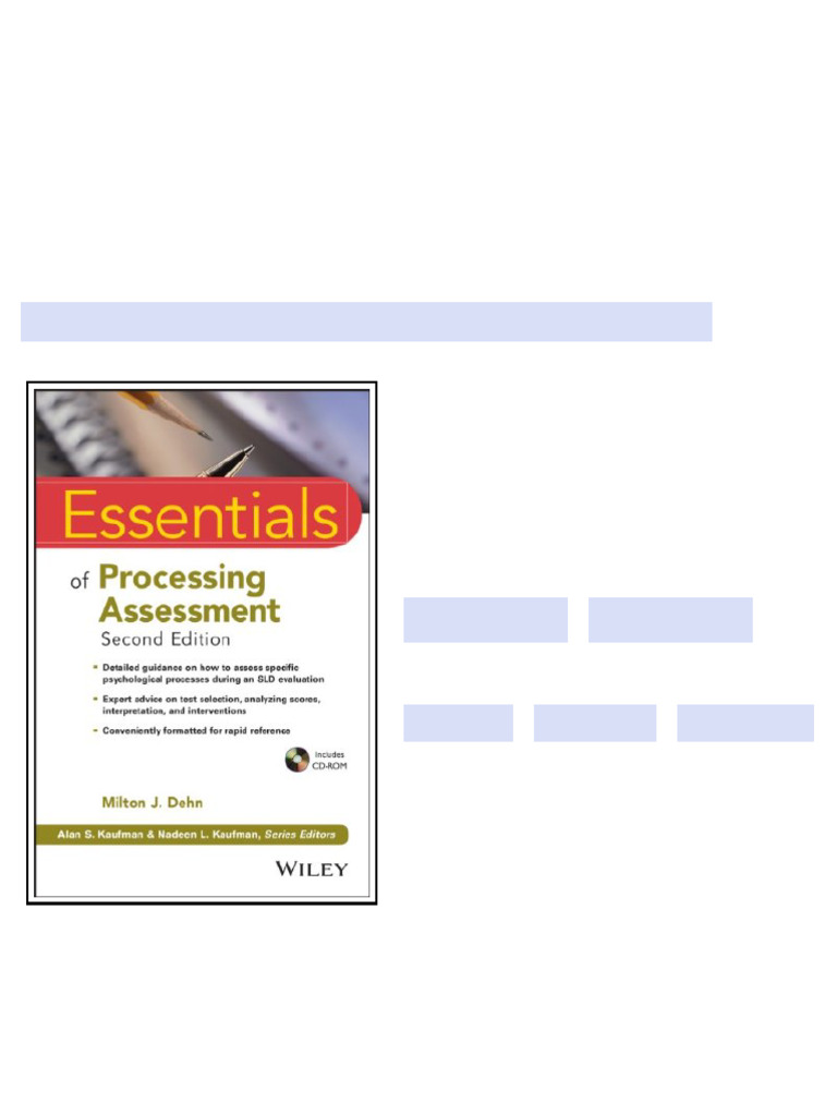 Essentials of Processing Assessment 2nd Edition Milton J. Dehn all ...