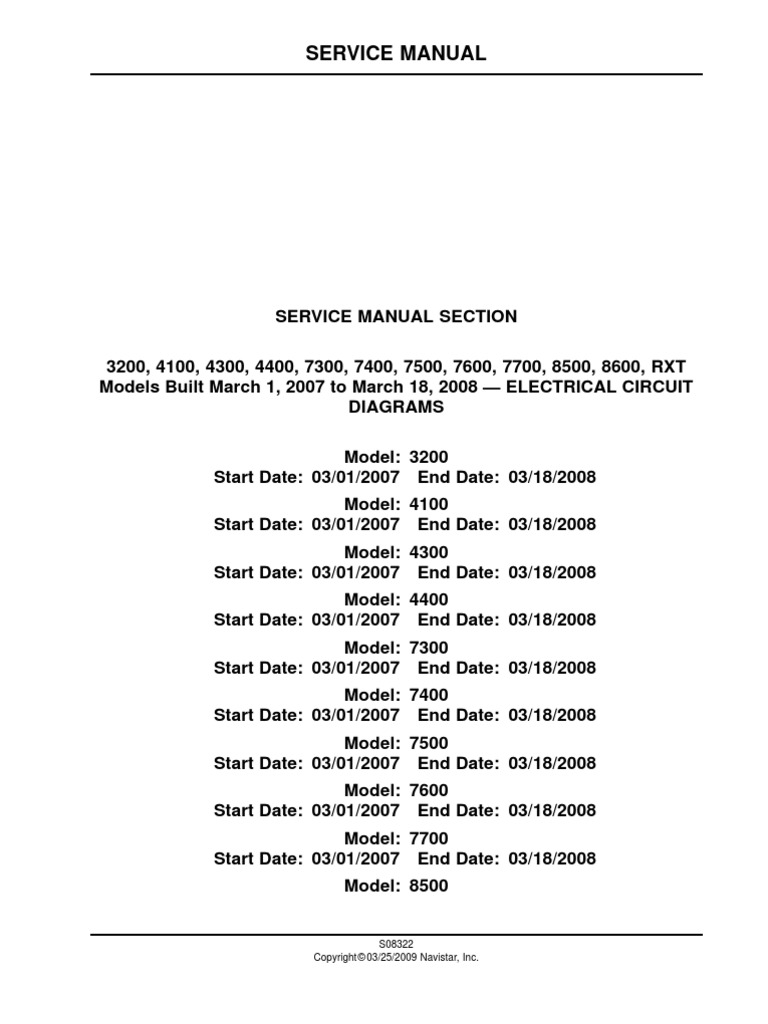 International Service Manual-ELECTRICAL CIRCUIT DIAGRAMS navistar international 4400 wiring diagrams 