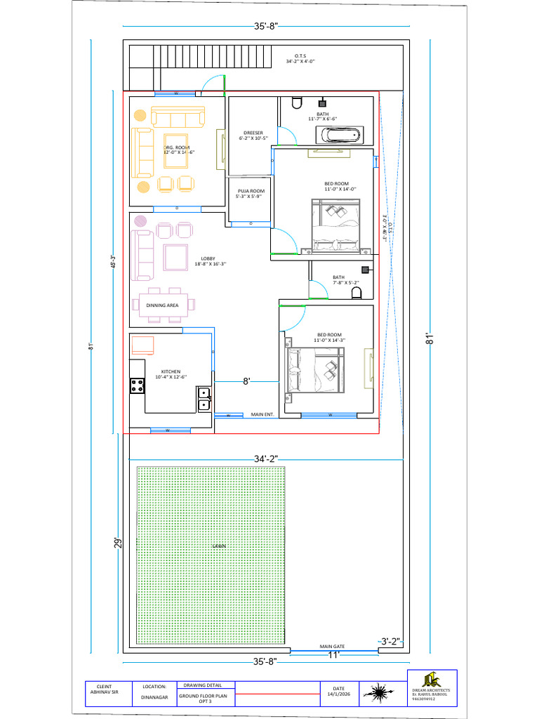 Ground Floor Plan for Residential Layout | PDF