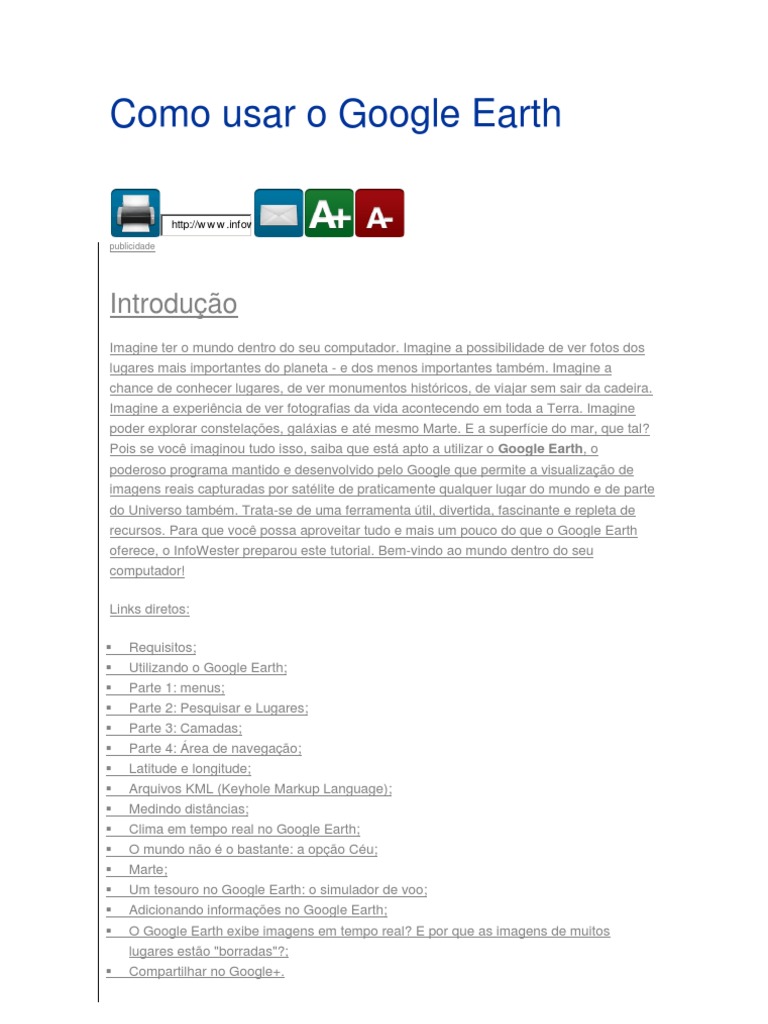 Tutorial de Uso do Google Earth | PDF | Google | Microsoft Windows