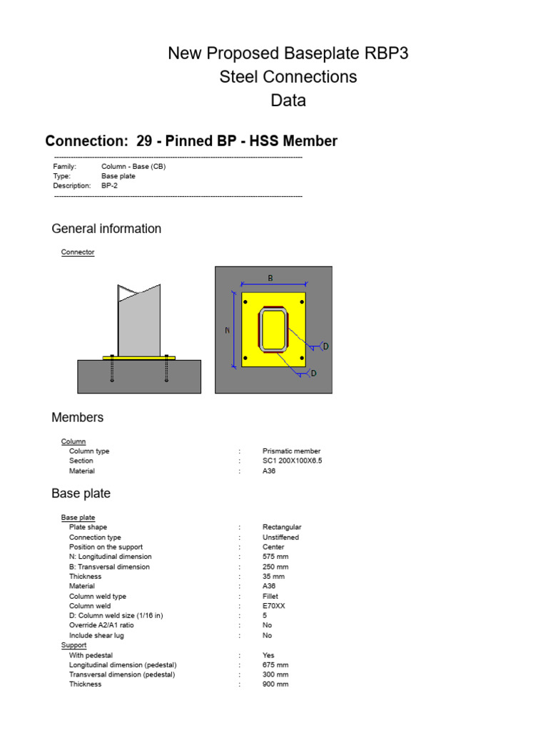 RBP3 Baseplate Design Specifications | PDF | Column | Tension (Physics)