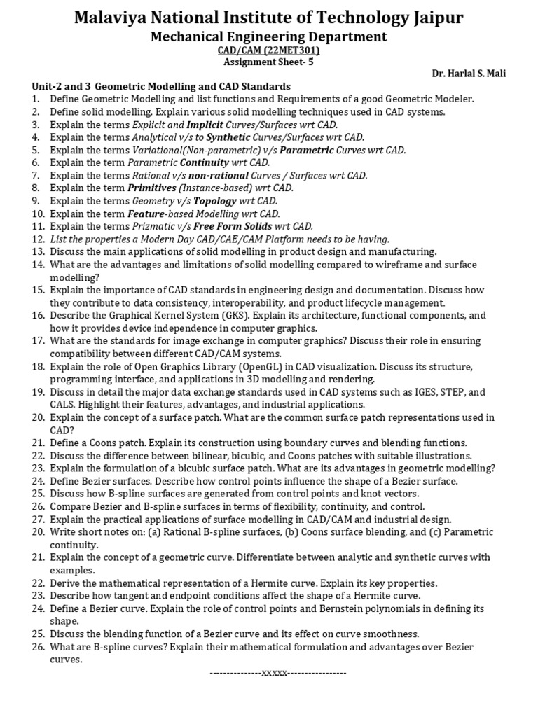 5 Assignment Sheet 5 | PDF | Computer Aided Design | Curve