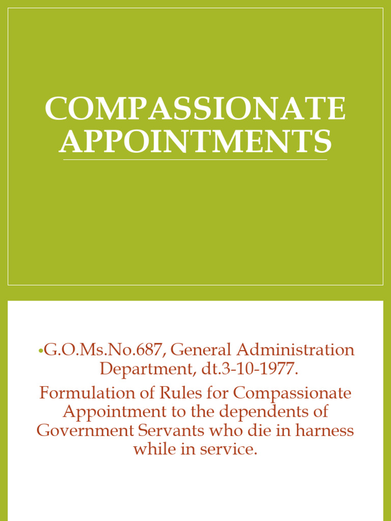 Compassionate Appointment Guidelines | PDF