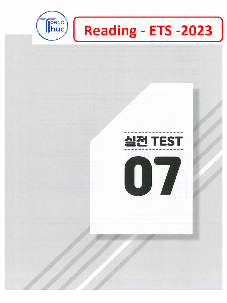 ETS 2023 Reading Test Overview | PDF