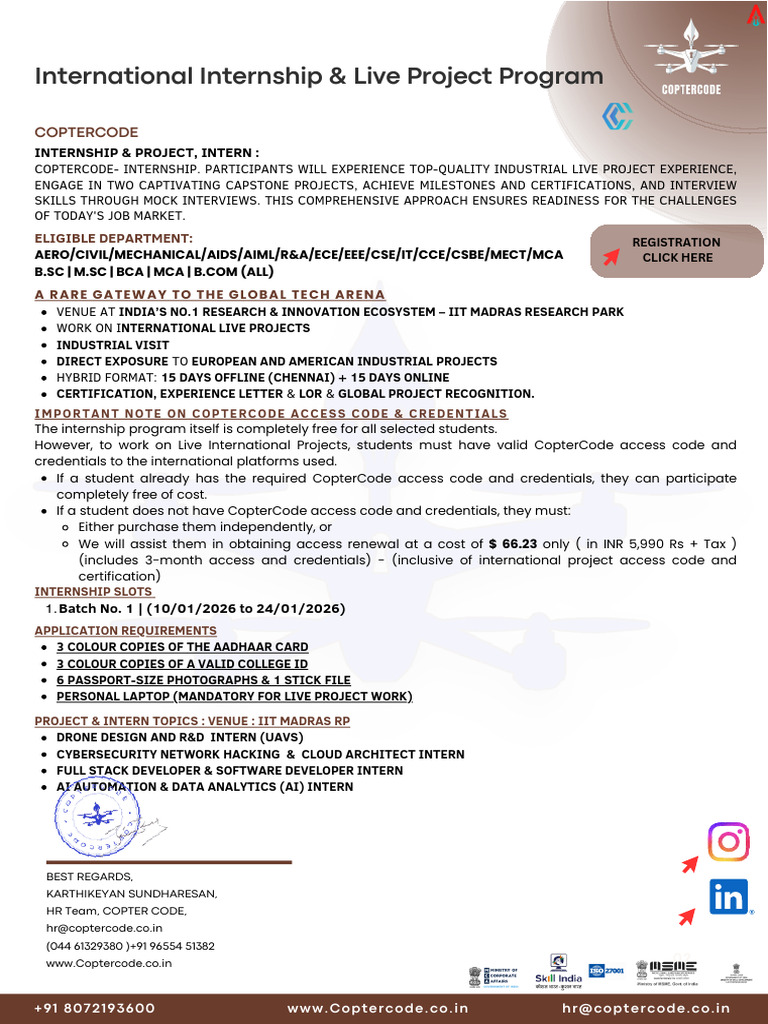 CopterCode Internship Program 2026 | PDF | Information Technology ...