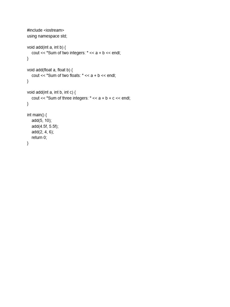 Function Overloading in C++ | PDF