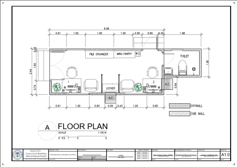 PROPOSED MHU CONTAINER VAN OFFICE FLOOR PLAN | PDF