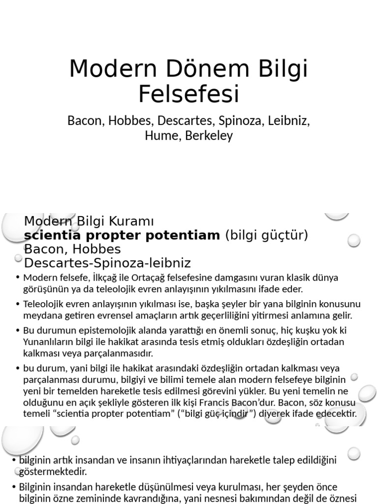 Modern Dönem Bilgi Felsefesi | PDF