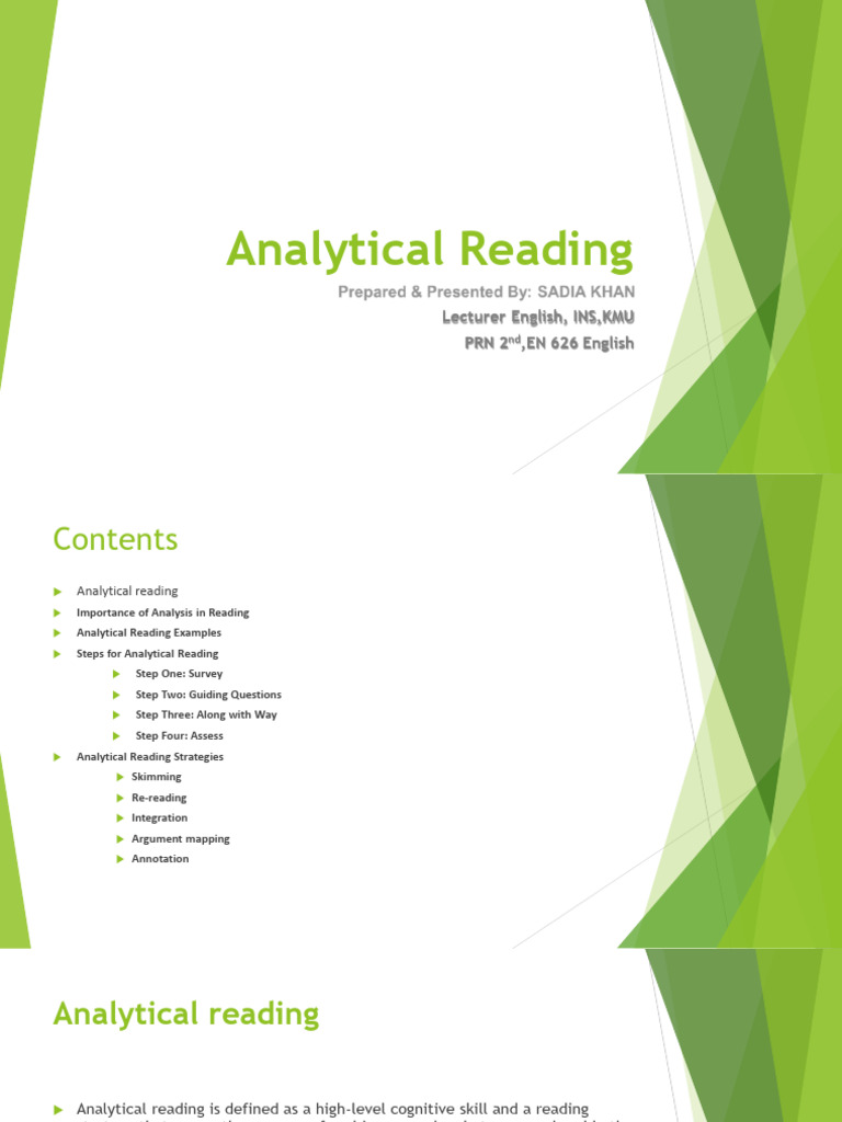 Mastering Analytical Reading Techniques | PDF | Reading Comprehension ...