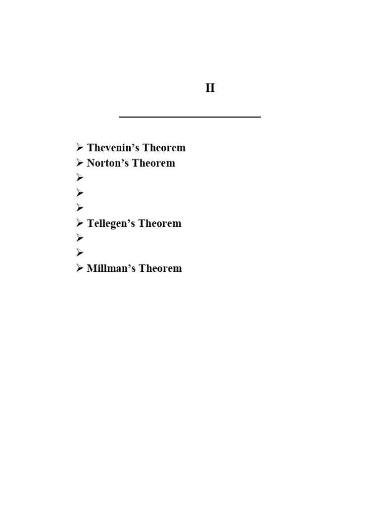 Network Theorems in Electrical Circuits | PDF | Electrical Network ...