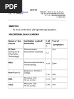 To Work in The Field of Engineering Education.: Resume