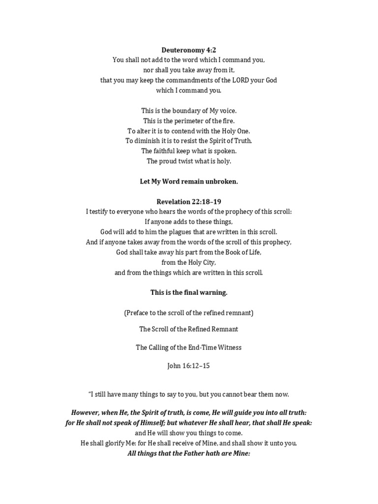 The Scroll of the Refined Remnant | PDF | Elijah | Book Of Proverbs