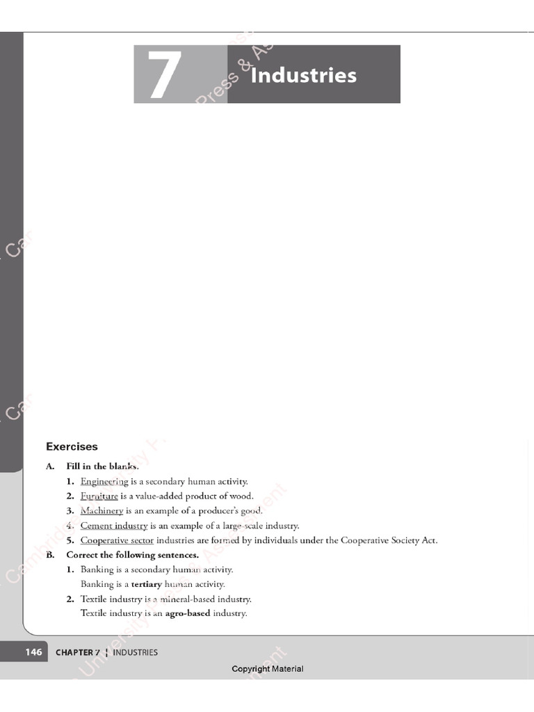 Term 2 - Grade 8 Social Science Geography Chapter 7 Industries | PDF