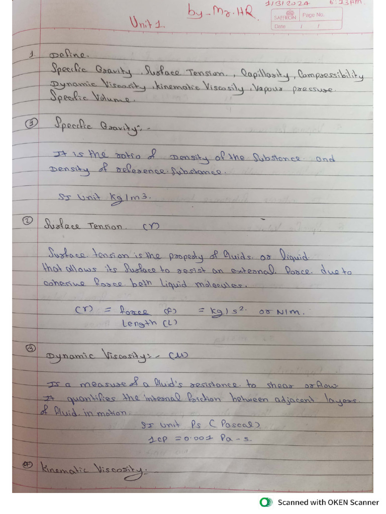 FM Unit 1 Handwritten Notes By-Mr - HR | PDF