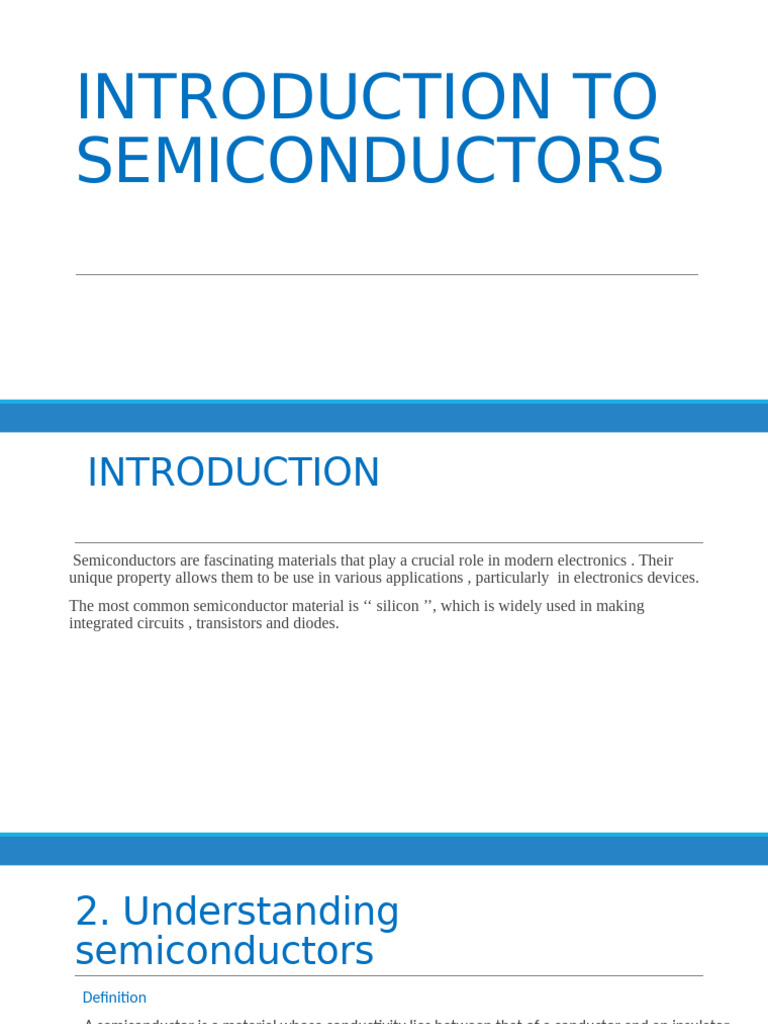 Introduction to Semiconductors Basics | PDF | Semiconductors ...