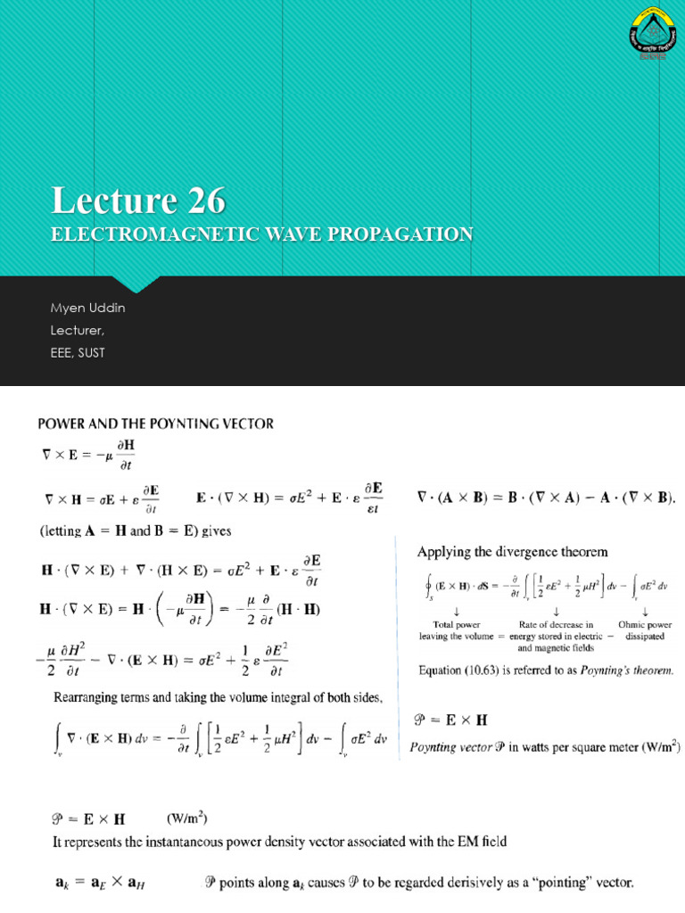 Lecture 26 Electromagnetic Wave Propagation 04 | PDF