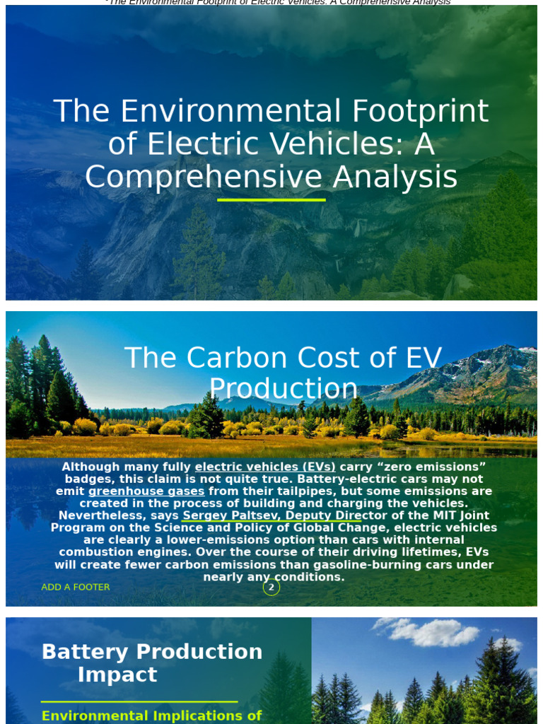 Environmental Impact of Electric Vehicles | PDF | Electric Vehicle ...