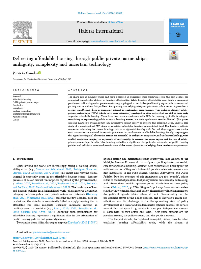 Affordable Housing via Public-Private Partnerships | PDF | Public ...