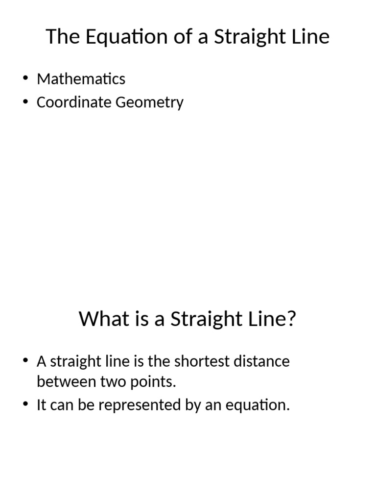 Understanding Straight Line Equations | PDF