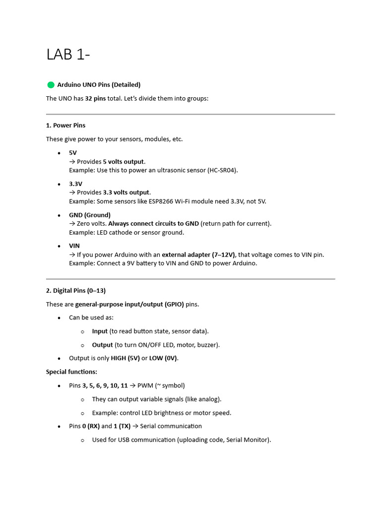 es lab 1 | PDF | Arduino | Electrical Engineering
