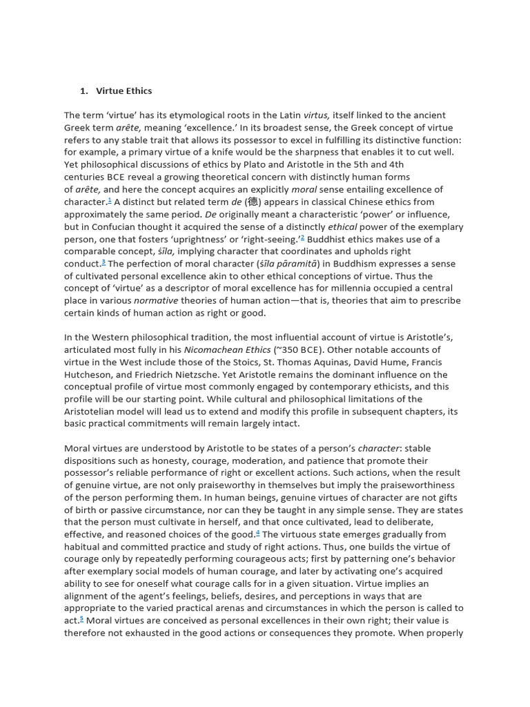 Understanding Virtue Ethics Today | PDF | Virtue | Virtue Ethics